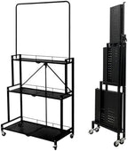 lumizone foldable 4-tier plant stand with wheels indoor, view 9