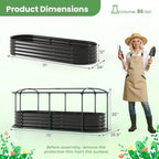 giantex raised garden bed w/greenhouse cover, outdoor oval, view 9