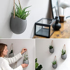 kazai. wall planters -ellie- | hanging ceramic plant, close-up detail