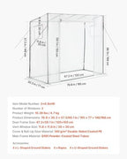 vevor walk-in greenhouse, 76.8" x 30.3" x 66.1" on a desk or shelf