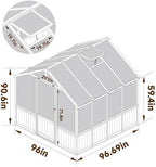 veikou 8’x8’ greenhouses for outdoors, walk-in wood greenhouse shown in use