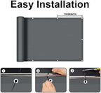 coolboys 3'x9' dark grey balcony privacy screen fence showing dimensions
