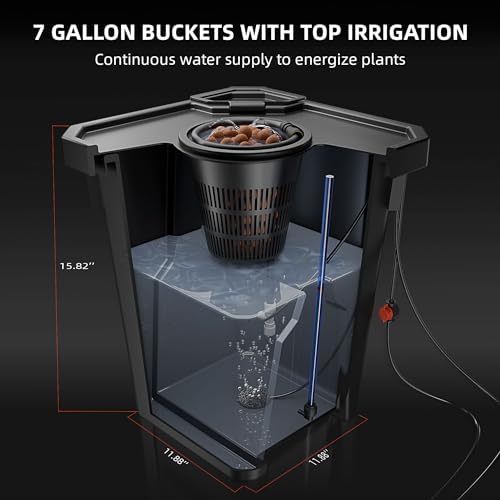 spider farmer dwc hydroponics growing system kit 2, side view