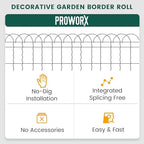 proworx black small garden fence border curve wire, side view