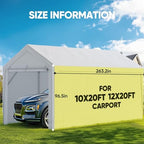 quictent 20 ft long carport replacement sidewall with shown in use