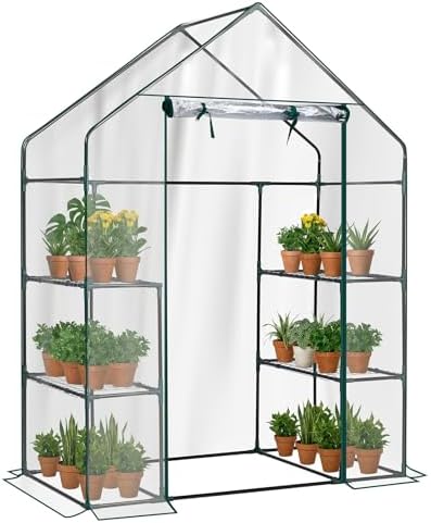 outvita walk-in greenhouse, 3 tiers 4 shelves, durable, view 9