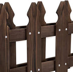 yaheetech 177.5in wooden picket fence panels for garden, side view