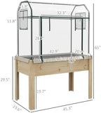 outsunny raised garden bed with greenhouse cover 45 on a desk or shelf