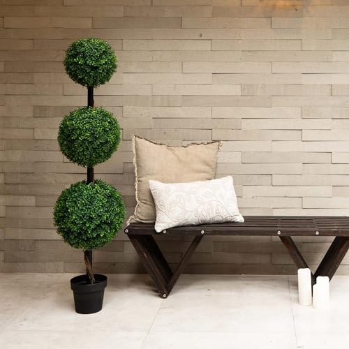nearly natural 4 ft artificial triple ball boxwood, package contents