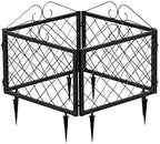 zhongma decorative metal garden fence, pack of 4pcs, front angle view