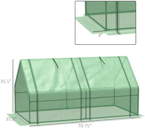 outsunny 5.9' x 3' x 3' mini greenhouse on a desk or shelf