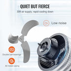 vevor 20 inch wall mount fan, oscillating, 3-speed showing dimensions