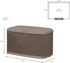 Rubbermaid Medium Resin Outdoor Storage Deck Box (73 Gal), Weather Resistant, Brown, Deck Organization for Home/Backyard/Pool Chemicals/Toys/Garden Tools/Porch/Patio Cushions