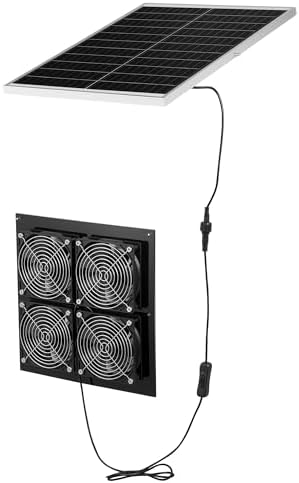 vevor solar powered fan, 25w solar panel with, view 9