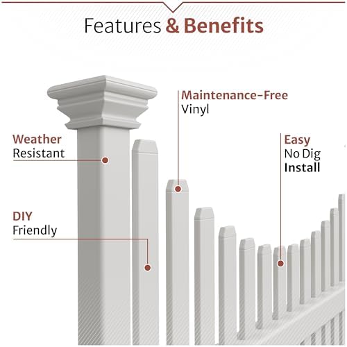 enclo huntersville privacy screen 2pk, white vinyl diy, close-up detail