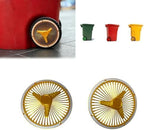 Trash Can Wheel Rims Set of 2, Decorative Trash Can Wheel Covers for Garbage Bins, Green Wheel Rim Decor for Outdoor Trash Can Wheels, Garage Patio Home Decor Accessories (Gold)