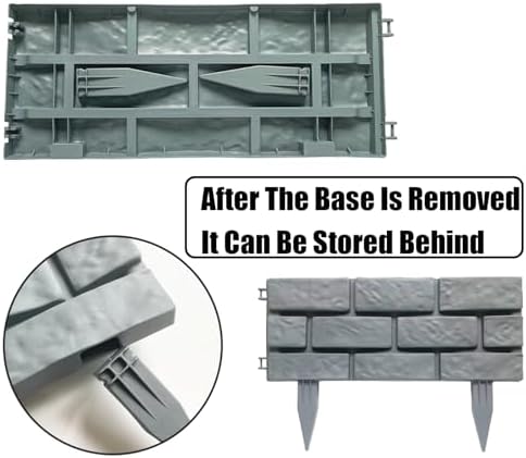 brick effect garden fence,flower bed border detachable splicing, close-up detail