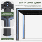 aoxun louvered pergola 10x12, 3.8" thick posts, 82.5, view 9