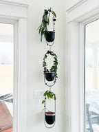 shineloha 2 pack hanging planter with 5.5" pot, close-up detail