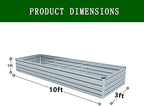 10x3x1ft galvanized raised garden bed kit,gardening planter box shown in use