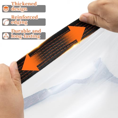 8 x 16 ft heavy duty clear waterproof showing dimensions