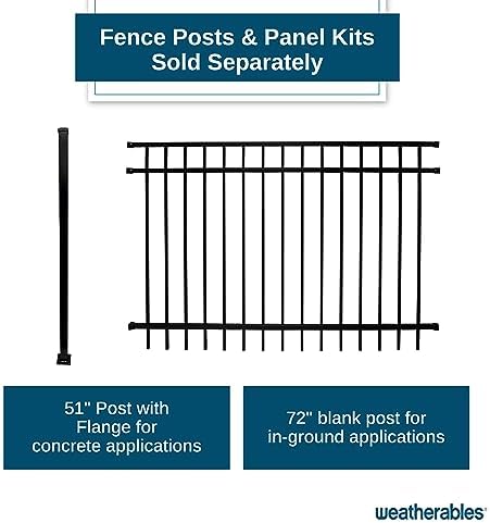 weatherables livingston aluminum fence kit – diy kit, package contents