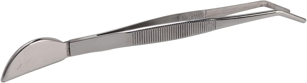 Bonsai Tweezers, Stainless Steel Long Handle Ergonomic Non Slip Grip with Smooth Edges for Removing Dead Leaves and Weeds from Bonsai Plants (Bent)