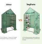 heyfurni walk in greenhouse with shelves,walk-in plant green, close-up detail