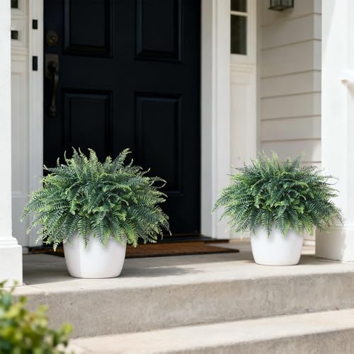 2 sets artificial ferns topiary ball trees for shown in use