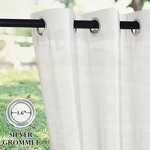ryb home linen sheer outdoor curtains for patio, side view