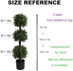 all season green 3ft artificial outdoor boxwood topiary on a desk or shelf