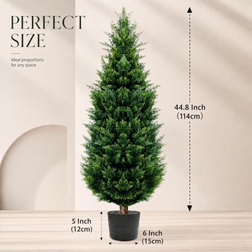 48-inch artificial cypress (2 packs) - uv-resistant artificial, close-up detail