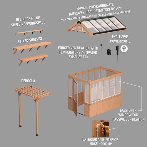 backyard discovery bellerose 9' x 6' cedar wood, front angle view