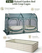 porayhut all-in-one raised garden bed and crop cage shown in use