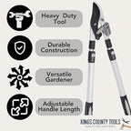 kings county tools tree trimmer loppers with 26", close-up detail