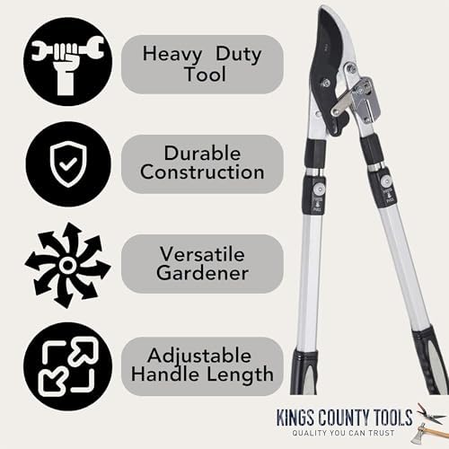 kings county tools tree trimmer loppers with 26", close-up detail