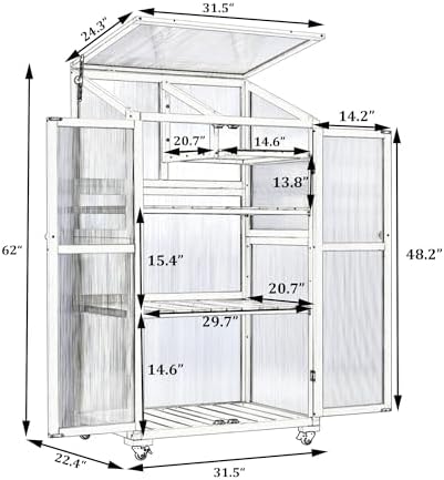polibi wooden greenhouse, cold frame portable greenhouse with, package contents