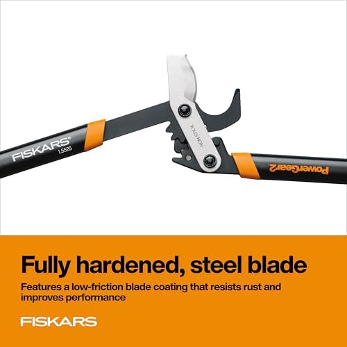 fiskars 25” powergear2 garden bypass loppers, 1.75" capacity, side view