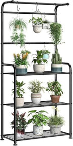 ekisemio plant stands outdoor with hooks, metal tall, main product view