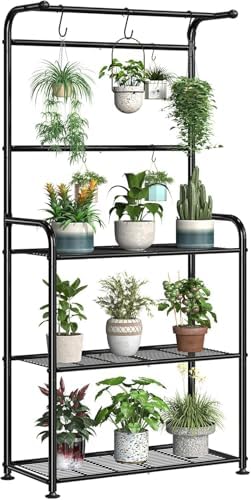 ekisemio plant stands outdoor with hooks, metal tall, main product view