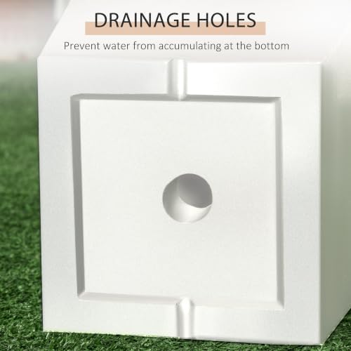 outsunny 2-pack outdoor planter set with drainage holes, package contents