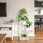 4 tier plant stand indoor, thickened metal wood showing dimensions