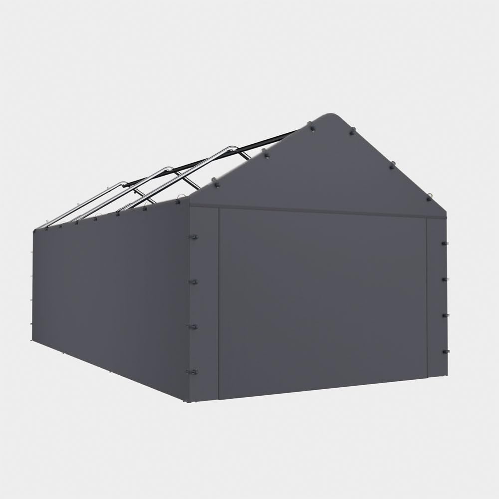 sidewall panel with elastic ball bungees, for 10x20 shown in use