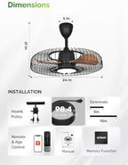 orison outdoor ceiling fans with lights for patio shown in use