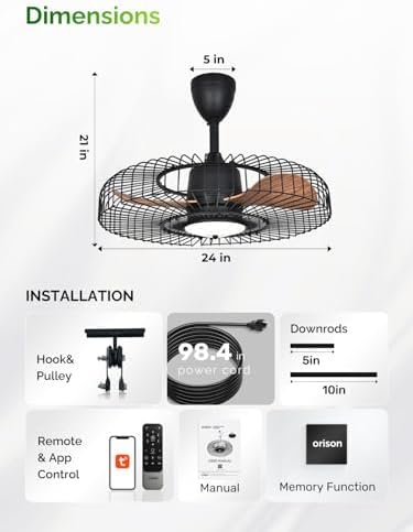 orison outdoor ceiling fans with lights for patio shown in use