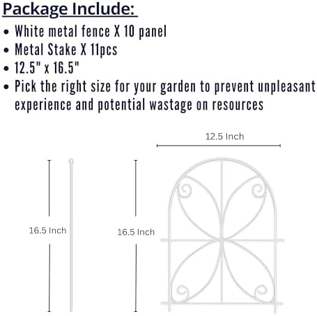 shoplala decorative garden fence (10 panels) 12.5inx16.5in animal shown in use