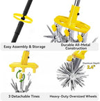 rotary cultivator garden tool with extra-large tines, 74-inch, package contents