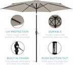 best choice products 10ft outdoor patio umbrella, outdoor showing dimensions