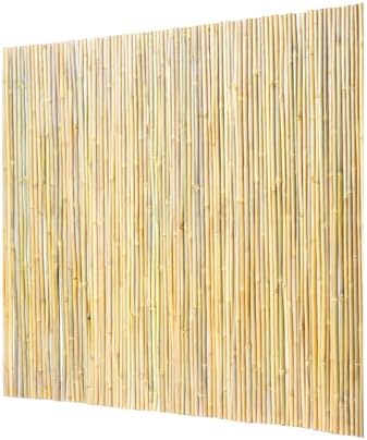 vevor natural rolled bamboo fence, eco-friendly privacy screen, side view