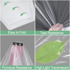 50 ft clear greenhouse plastic sheeting, 6 mil, side view
